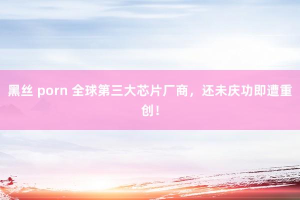 黑丝 porn 全球第三大芯片厂商,还未庆功即遭重创!