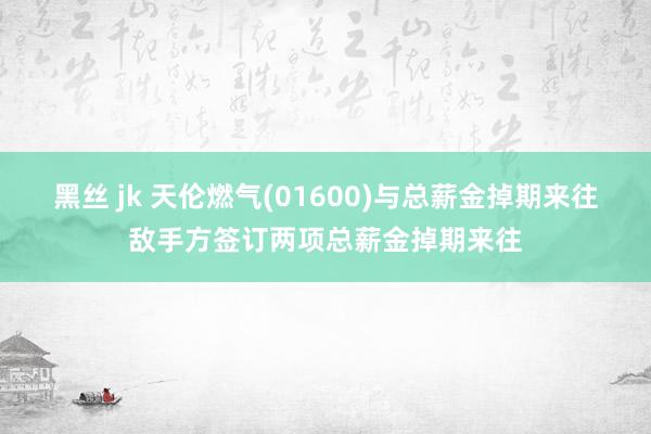 黑丝 jk 天伦燃气(01600)与总薪金掉期来往敌手方签订两项总薪金掉期来往