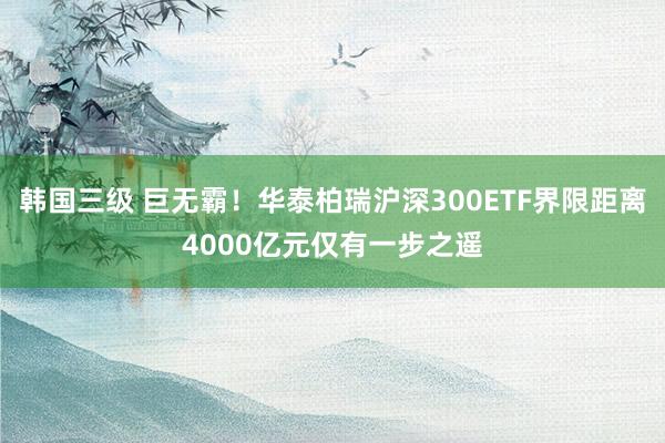 韩国三级 巨无霸!华泰柏瑞沪深300ETF界限距离4000亿元仅有一步之遥