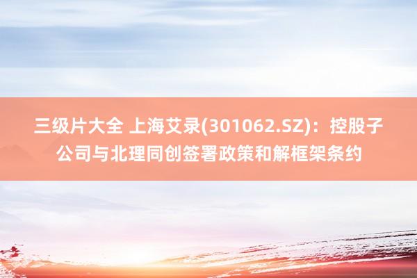 三级片大全 上海艾录(301062.SZ)：控股子公司与北理同创签署政策和解框架条约