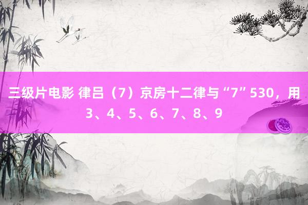 三级片电影 律吕(7)京房十二律与“7”530,用3、4、5、6、7、8、9