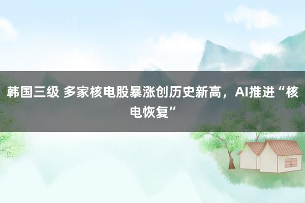 韩国三级 多家核电股暴涨创历史新高,AI推进“核电恢复”