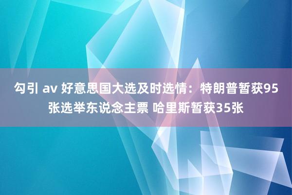 勾引 av 好意思国大选及时选情:特朗普暂获95张选举东说念主票 哈里斯暂获35张