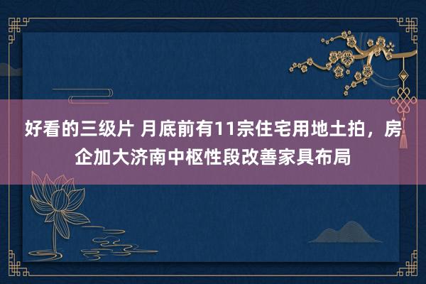 好看的三级片 月底前有11宗住宅用地土拍,房企加大济南中枢性段改善家具布局