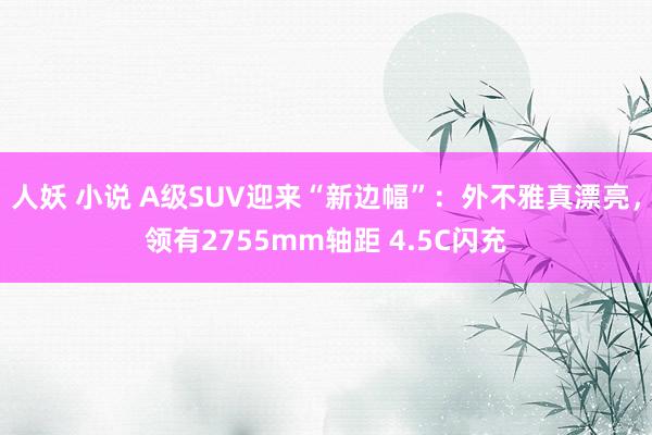 人妖 小说 A级SUV迎来“新边幅”:外不雅真漂亮,领有2755mm轴距 4.5C闪充
