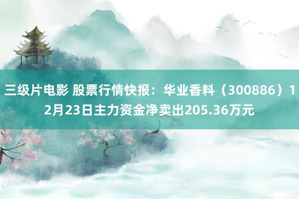 三级片电影 股票行情快报:华业香料(300886)12月23日主力资金净卖出205.36万元