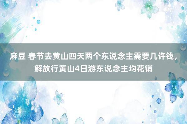 麻豆 春节去黄山四天两个东说念主需要几许钱,解放行黄山4日游东说念主均花销