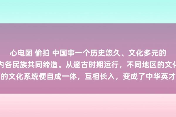 心电图 偷拍 中国事一个历史悠久、文化多元的国度,其风雅体系由境内各民族共同缔造。从邃古时期运行,不同地区的文化系统便自成一体,互相长入,变成了中华英才丰富多彩的文化遗产