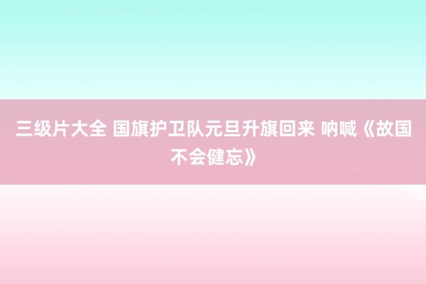 三级片大全 国旗护卫队元旦升旗回来 呐喊《故国不会健忘》