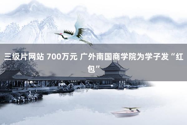 三级片网站 700万元 广外南国商学院为学子发“红包”