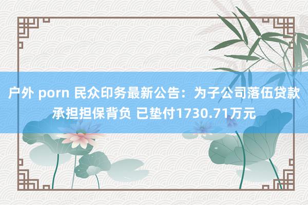 户外 porn 民众印务最新公告：为子公司落伍贷款承担担保背负 已垫付1730.71万元