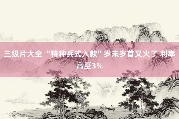 三级片大全 “特种兵式入款”岁末岁首又火了 利率高至3%