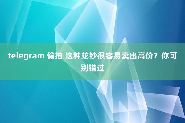 telegram 偷拍 这种蛇钞很容易卖出高价？你可别错过