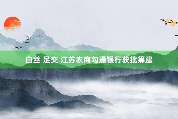 白丝 足交 江苏农商勾通银行获批筹建