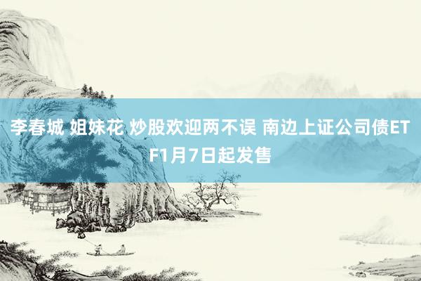 李春城 姐妹花 炒股欢迎两不误 南边上证公司债ETF1月7日起发售