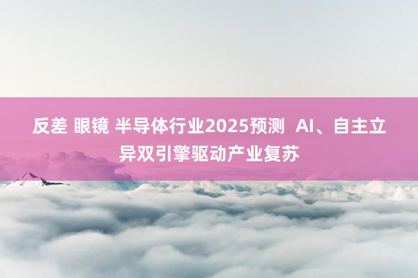 反差 眼镜 半导体行业2025预测 AI、自主立异双引擎驱动产业复苏