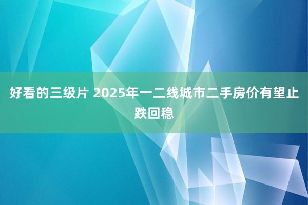 好看的三级片 2025年一二线城市二手房价有望止跌回稳