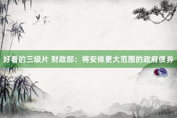 好看的三级片 财政部:将安排更大范围的政府债券