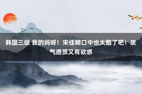 韩国三级 我的妈呀!宋佳糊口中也太酷了吧!攻气透顶又有欲感