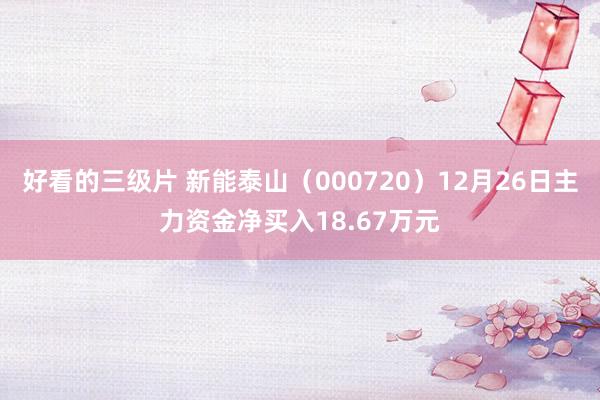 好看的三级片 新能泰山（000720）12月26日主力资金净买入18.67万元