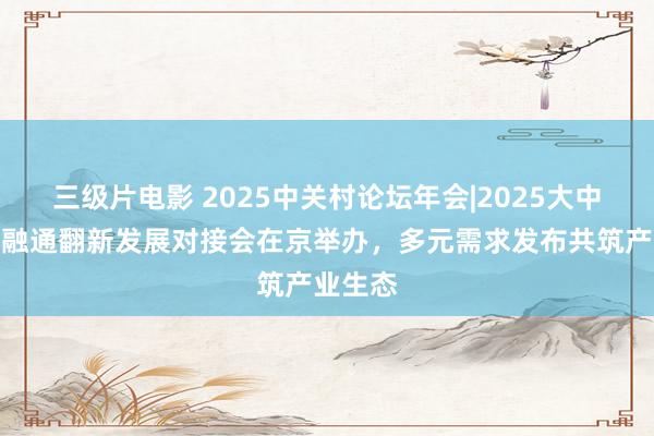 三级片电影 2025中关村论坛年会|2025大中小企业融通翻新发展对接会在京举办,多元需求发布共筑产业生态
